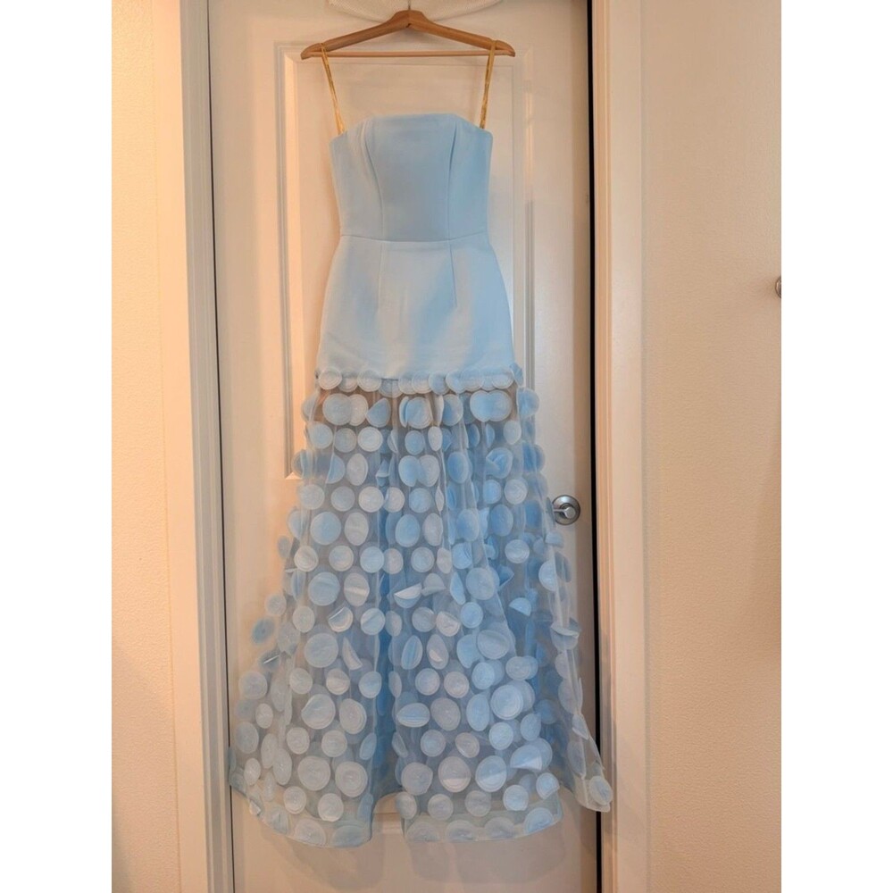 NEW BRONX AND BANCO Harper Strapless Powder Blue Gown with Appliqué, wedding